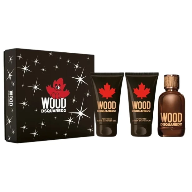SET DSQUARED Wood EDT spray 100ml + SHOWER GEL 100ml + AS BALM 100ml-1 24374