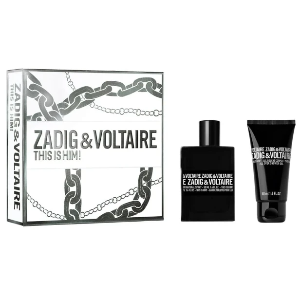 SET ZADIG &amp; VOLTAIRE This Is Him! EDT spray 50ml + SHOWER GEL 50ml-1 24860