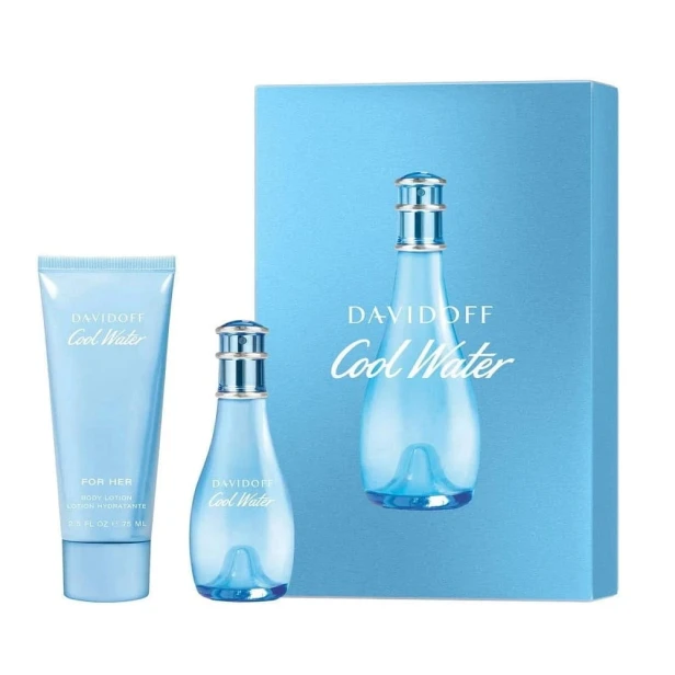 SET DAVIDOFF Cool Water Woman EDT spray 30ml + Body Lotion 75ml-1 26704 