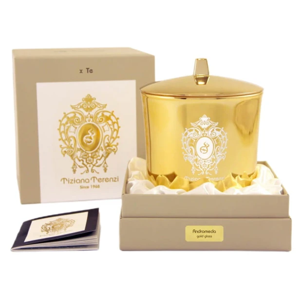 TIZIANA TERENZI Andromeda Gold Glass CANDLE 500g-1 27658 