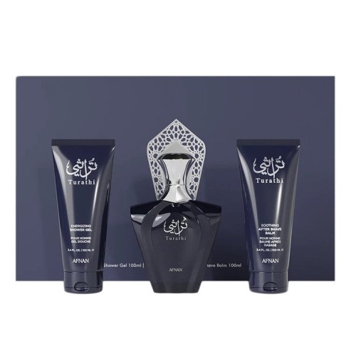 SET AFNAN Turathi Blue EDP spray 90ml + SHOWER GEL 100ml + ASB 100ml-1 27986 