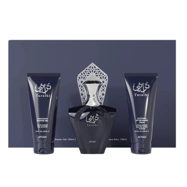 SET AFNAN Turathi Blue EDP spray 90ml + SHOWER GEL 100ml + ASB 100ml-1 27986 