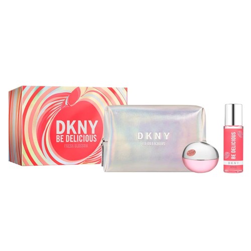 SET DONNA KARAN Be Delicious Fresh Blossom EDP spray 100ml + 125ml BODY MIST + POUCH-1 28014 
