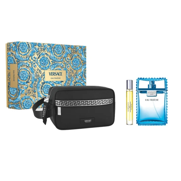 SET VERSACE Man Eau Fraiche EDT spray 100ml + EDT spray 10ml + POUCH-1 29339 